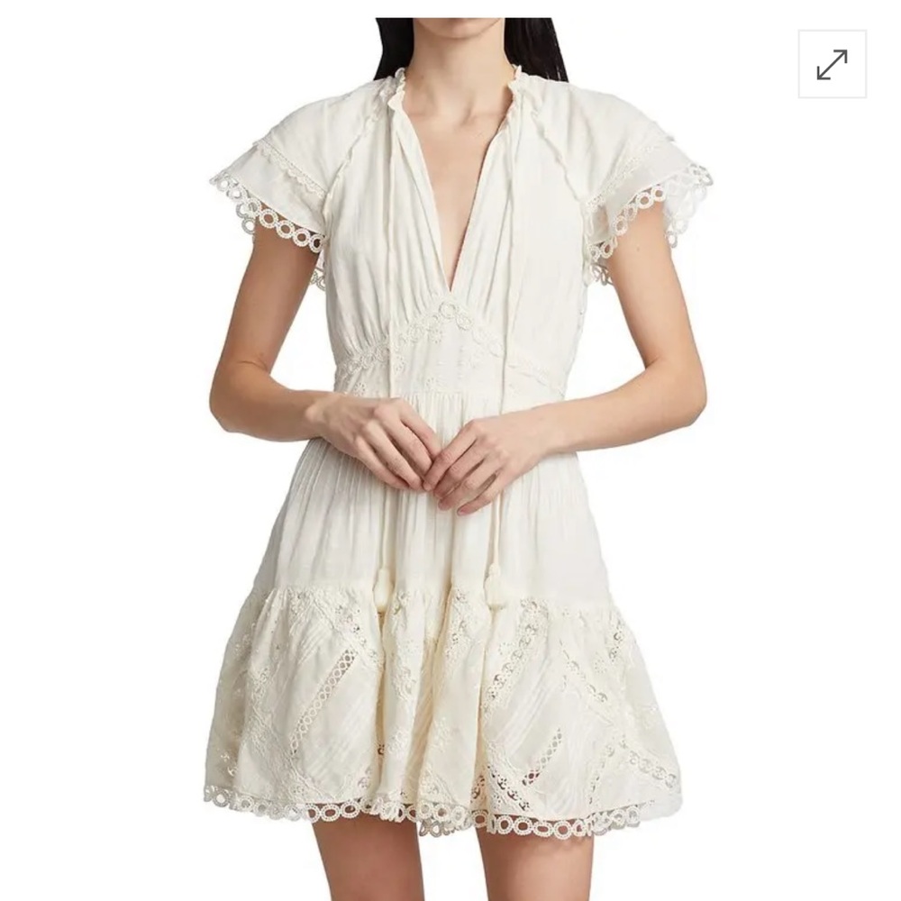 Hemant and Nandita Embroidered Cotton Mini Dress Size S NWT
